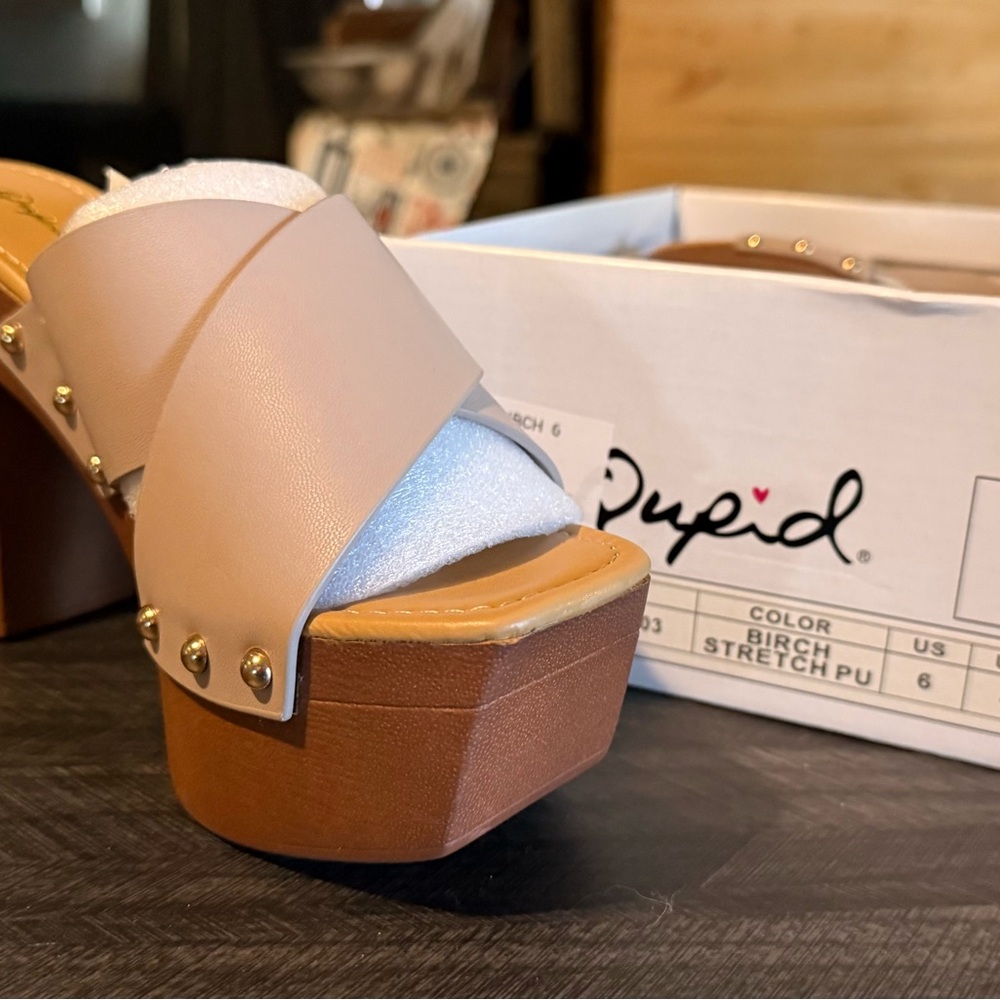 Qupid Taupe and Brown Platform Heels - Picture 4 of 4